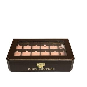 Juicy Couture “Charmed I’m Sure” Brown and Pink 18 slot charm display box 2009